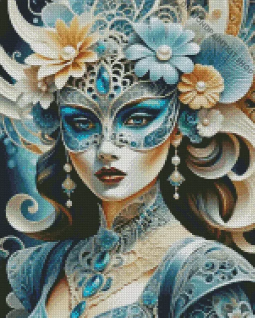 Masked Elegant Woman Diamond Painting