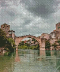 Old Mostar Bridge Diamond Painting