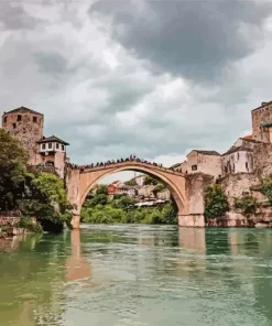 Old Mostar Bridge Diamond Painting