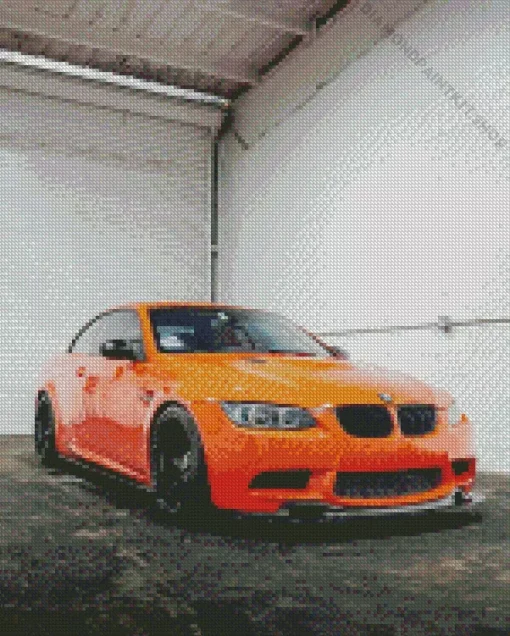 Orange Bmw Lava Diamond Painting