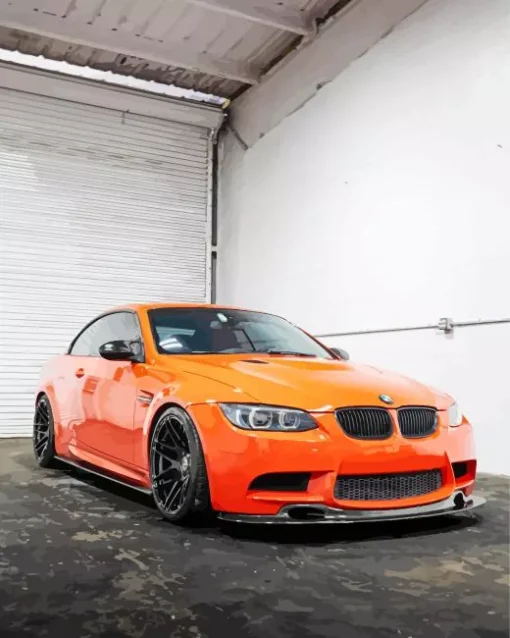 Orange Bmw Lava Diamond Painting