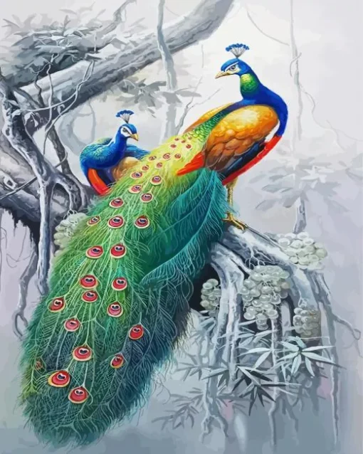 Peacock Couple Diamond Painting