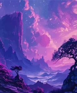 Purple Landscape Diamond Painting