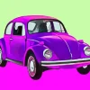 Purple Volkswagen Beetle Diamond Painting