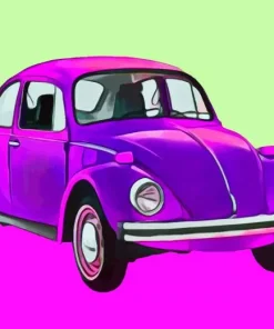 Purple Volkswagen Beetle Diamond Painting