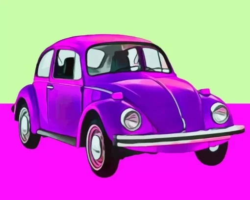 Purple Volkswagen Beetle Diamond Painting