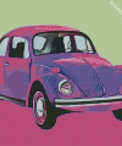 Purple Volkswagen Beetle Diamond Painting