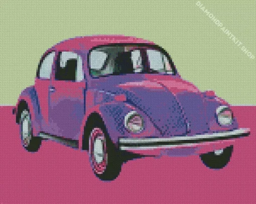 Purple Volkswagen Beetle Diamond Painting