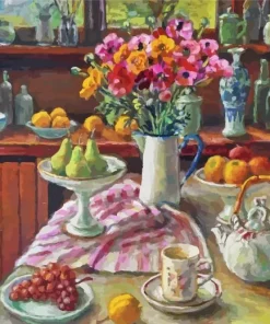 Ranunculus And Pears Olley Diamond Painting