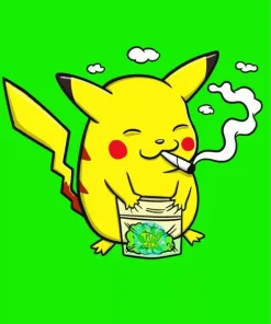 Smoking Pikachu Diamond Painting