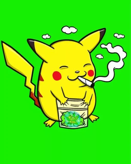 Smoking Pikachu Diamond Painting