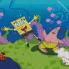 Spongebob And Patrick Jellyfishing Diamond Painting