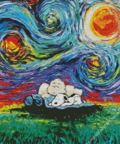 Starry Night Snoopy Diamond Painting