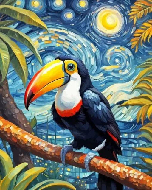 Starry Night Toucan Diamond Painting