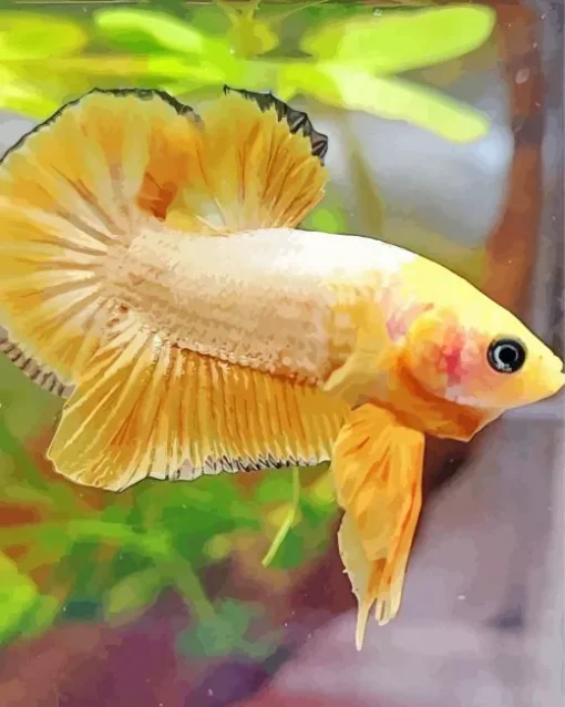 Yellow Betta Fish Diamond Painting