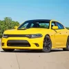 Yellow Dodge Charger Daytona Diamond Painting