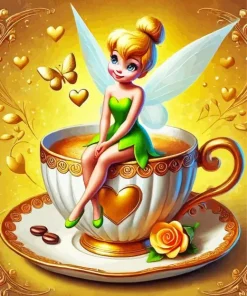 Tinker Bell And Coffee Diamond Painting