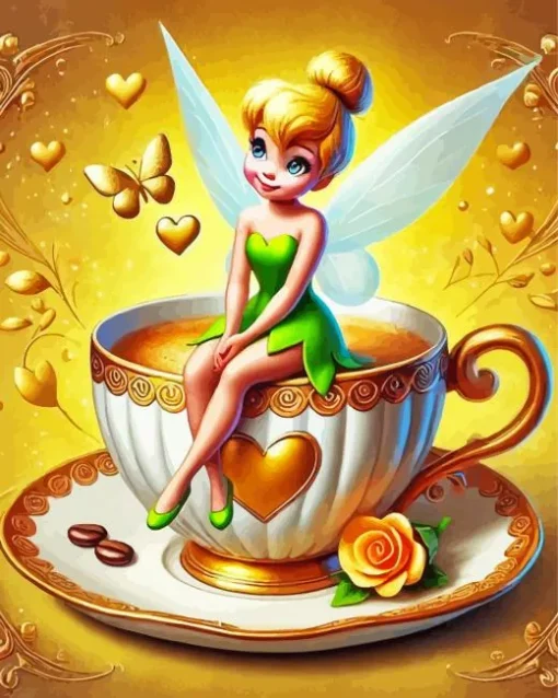 Tinker Bell And Coffee Diamond Painting