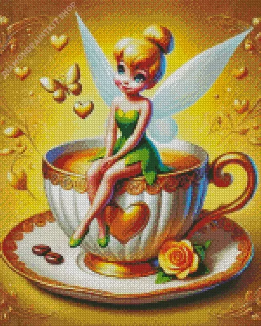 Tinker Bell And Coffee Diamond Painting