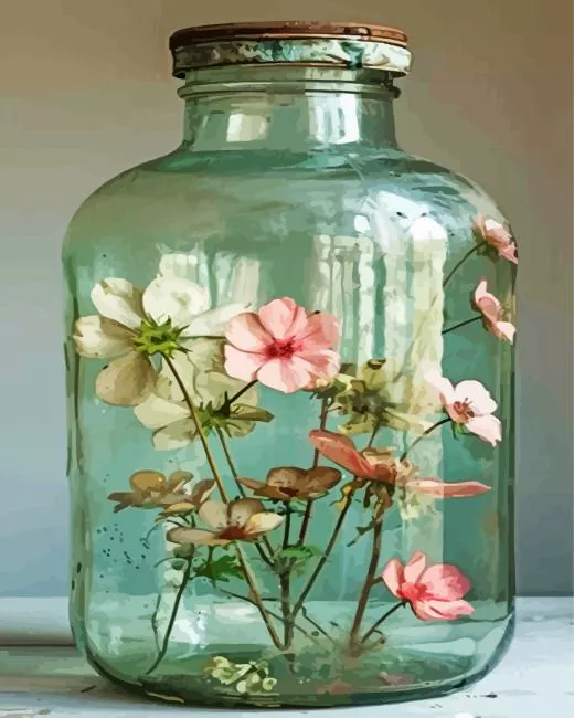 Glass Bottle With Flowers Diamond Dotz Glass Bottle With Flowers Diamond Painting