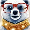 Polar Bear With Glasses Diamond Painting