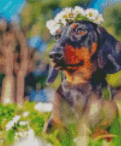 Aesthetic Dog Flower Crown Diamond Painting