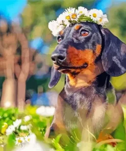 Aesthetic Dog Flower Crown Diamond Painting