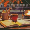 Book And Coffee Cups Diamond Painting