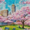 Boston Cherry Blossom Art Diamond Painting
