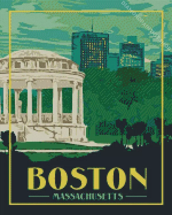 boston city poster Diamond Paintings Boston City Poster Diamond Painting