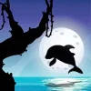 Bottlenose Dolphin Silhouette Diamond Painting