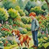 Boy And Dog Diamond Painting