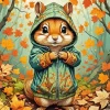 Chipmunk In Fall Diamond Painting