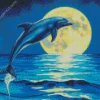 Cool Dolphin And Moon Diamond Painting