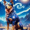 Dog Starry Night Art Diamond Painting