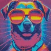 Dog Wearing Glasses Art Diamond Painting