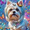 Dog With Butterfly Diamond Painting