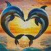 Dolphin Heart Art Diamond Painting
