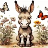 Donkey Flowers Art Diamond Painting