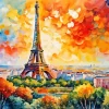 Eiffel Tower Abstract Art Diamond Painting
