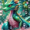 Green Dragon Baby Diamond Painting