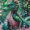 Green Dragon Baby Diamond Painting