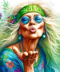 Hippie Grandma Diamond Painting