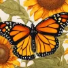 Monarch Butterfly Sunflowers Diamond Painting