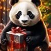 Panda Celebrating Christmas Diamond Painting