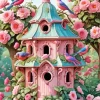 Pink Birdhouse Diamond Painting