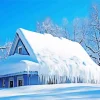 Snow On A Roof Diamond Painting