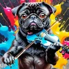 Violinist Dog Diamond Painting
