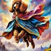 Brown Poodle Superhero Diamond Painting