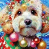 Christmas Maltipoo Diamond Painting